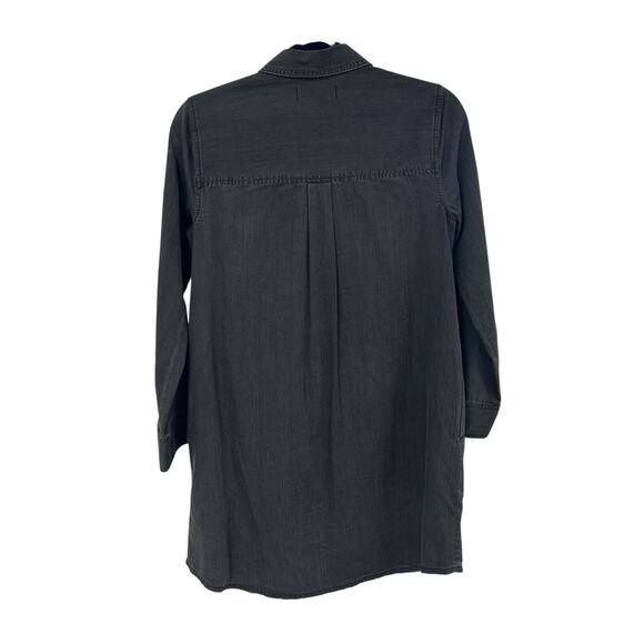 Madewell Black Colton Wash Denim Button Up Mini Shirt Dress Womens Size Small - Picture 5 of 5